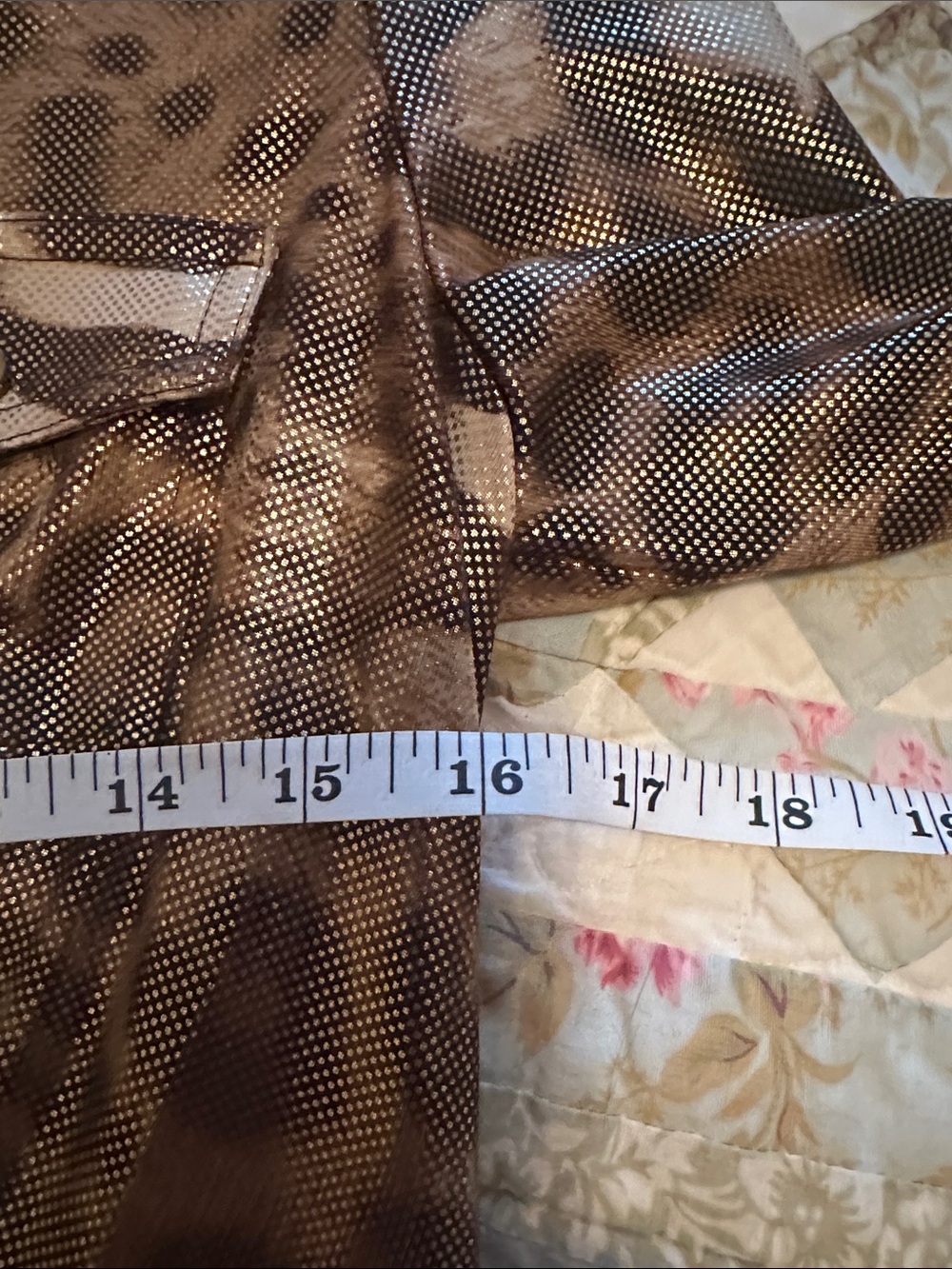 Cache Gold and Brown Animal Print Button-Up Blouse - Picture 6 of 8